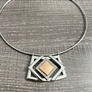 WHBM Silver Pave Rose Gold Statement necklace.